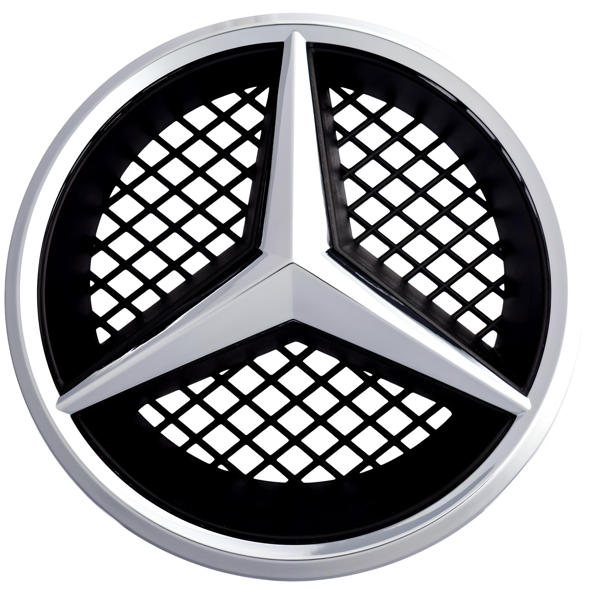 Mercedes Grille Emblem | Chrome - Grid Style - Aftermarket - The Zenara Shop