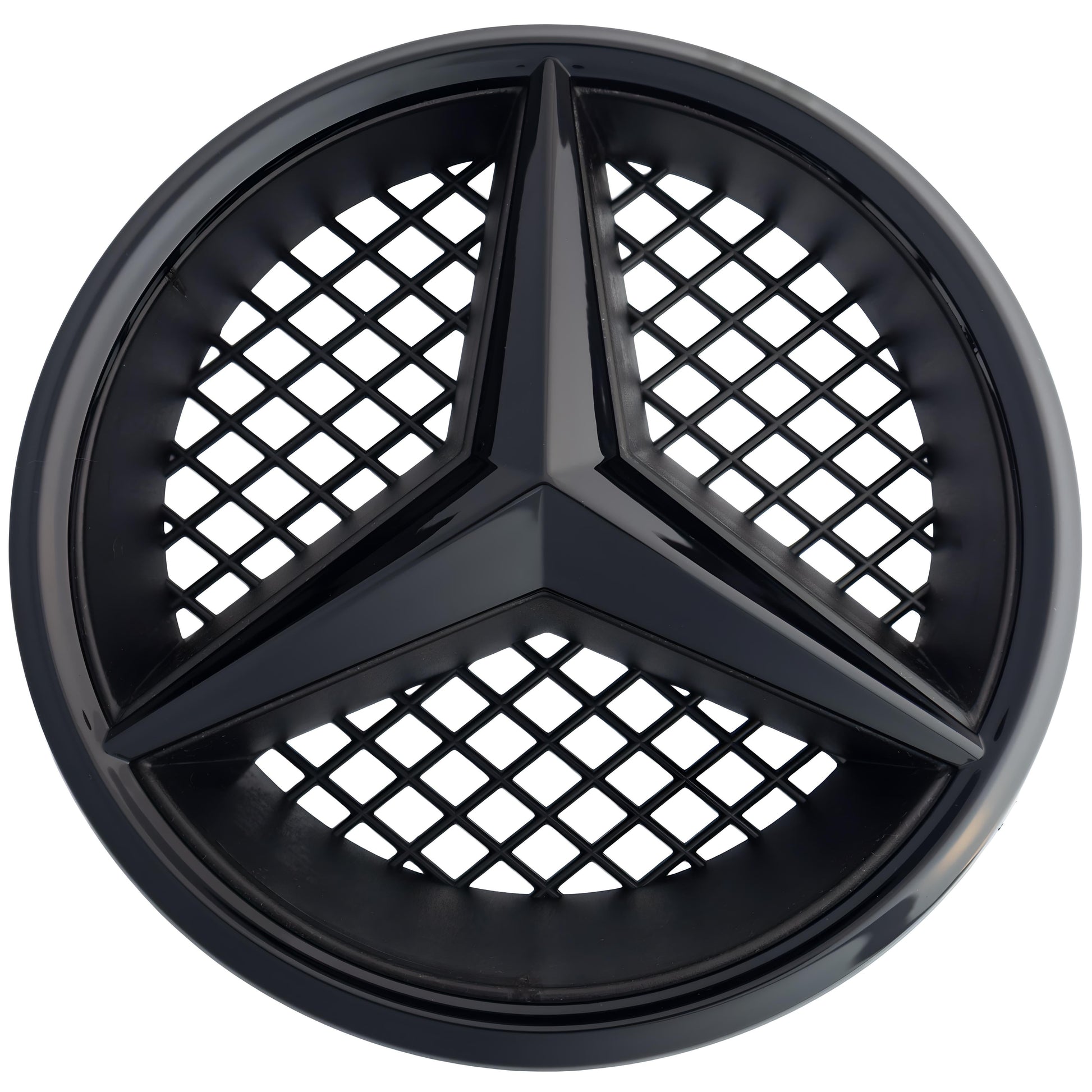 Mercedes Grille Emblem | Gloss Black - Grid Style - Aftermarket - The Zenara Shop