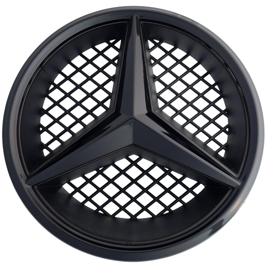 Mercedes Grille Emblem | Gloss Black - Grid Style - Aftermarket - The Zenara Shop