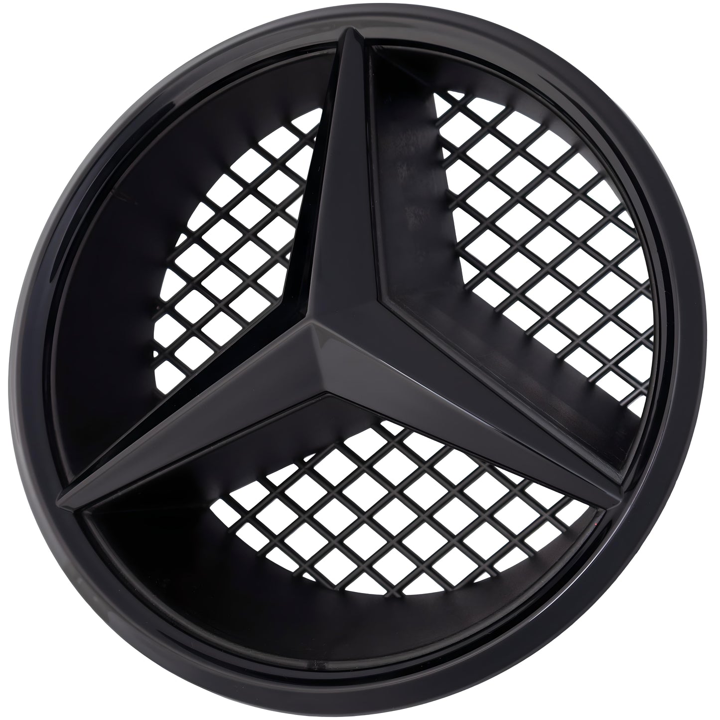Mercedes Grille Emblem | Gloss Black - Grid Style - Aftermarket - The Zenara Shop