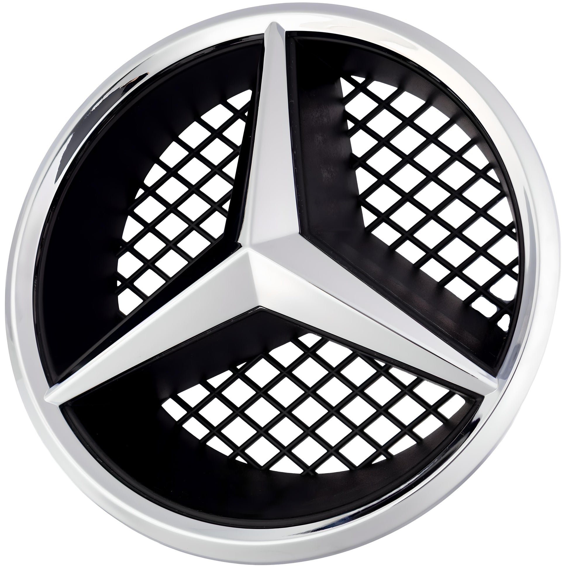 Mercedes Grille Emblem | Chrome - Grid Style - Aftermarket - The Zenara Shop