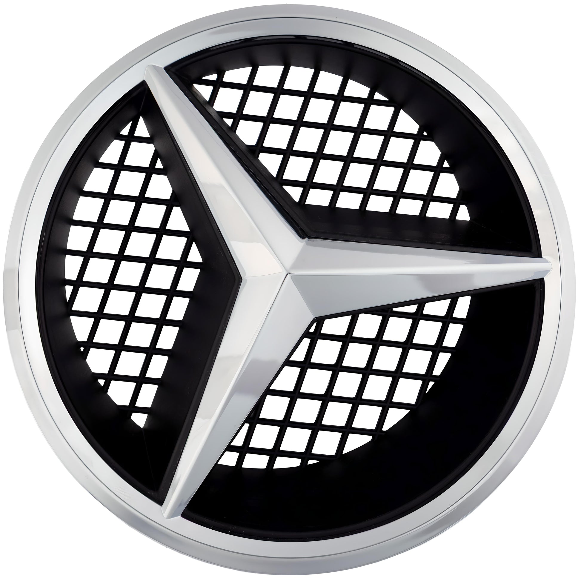 Mercedes Grille Emblem | Chrome - Grid Style - Aftermarket - The Zenara Shop