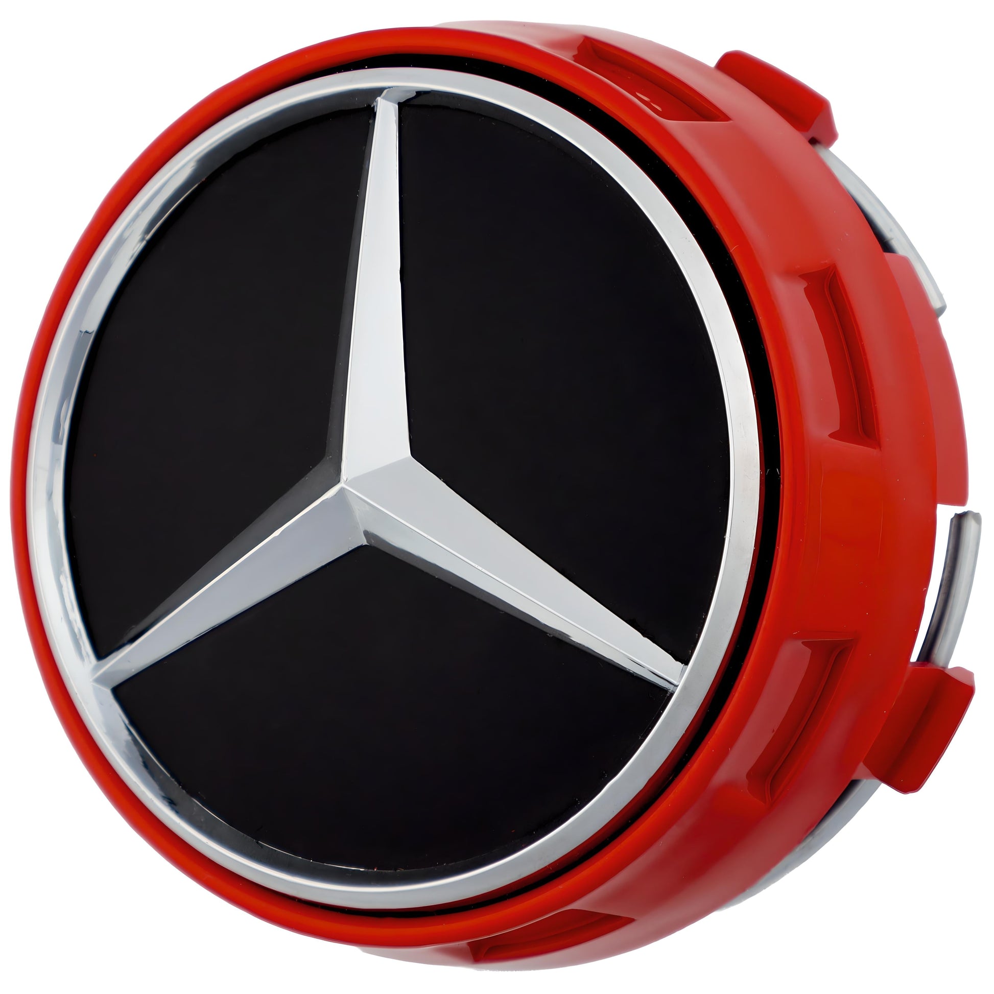 Mercedes Elevated Hub Caps | Gloss Red - Aftermarket - The Zenara Shop