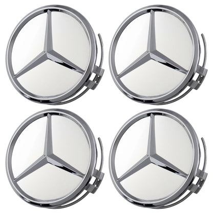 Mercedes Hub Caps | Silver Chrome - Aftermarket - The Zenara Shop