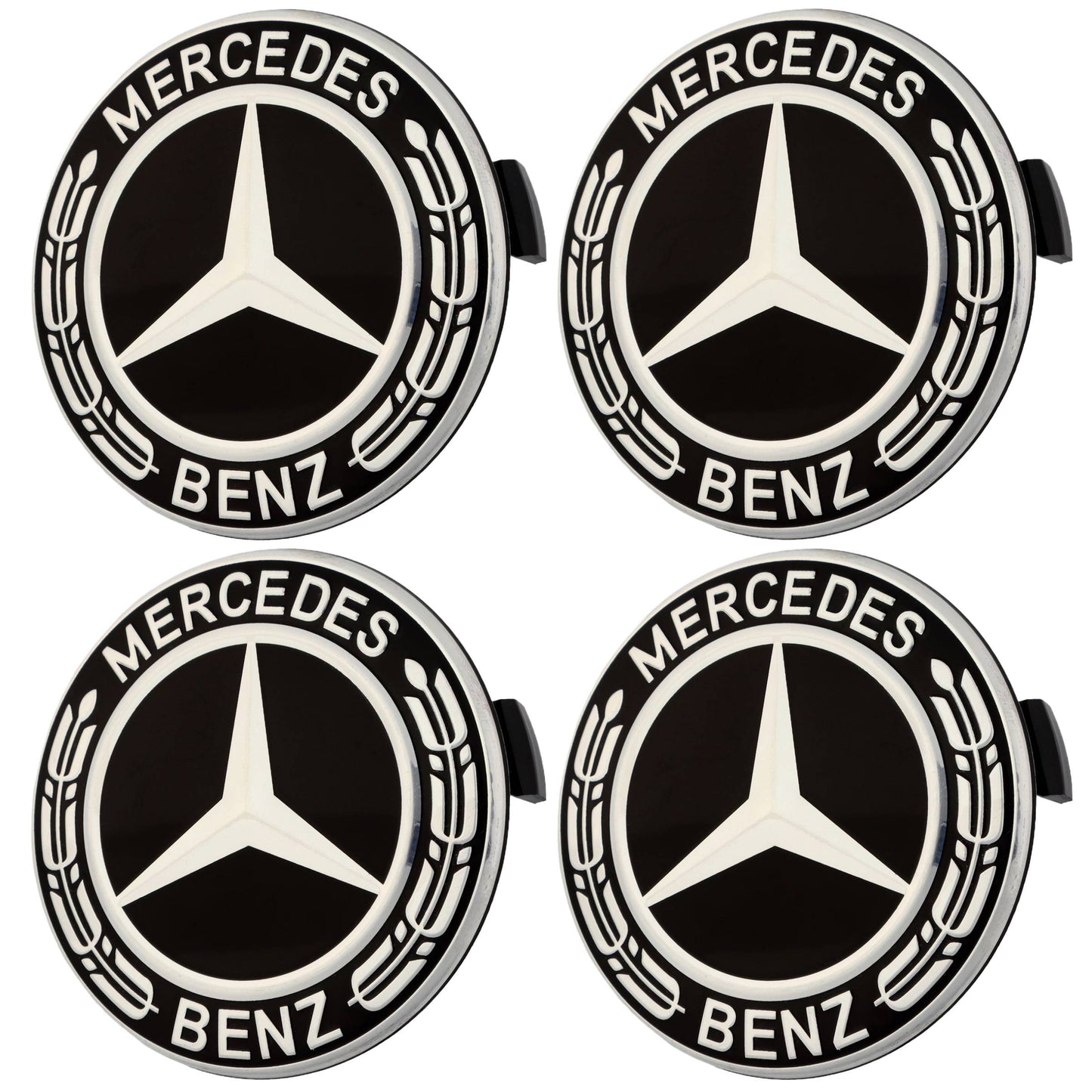 Mercedes Hub Caps | Classic Black - Aftermarket - The Zenara Shop
