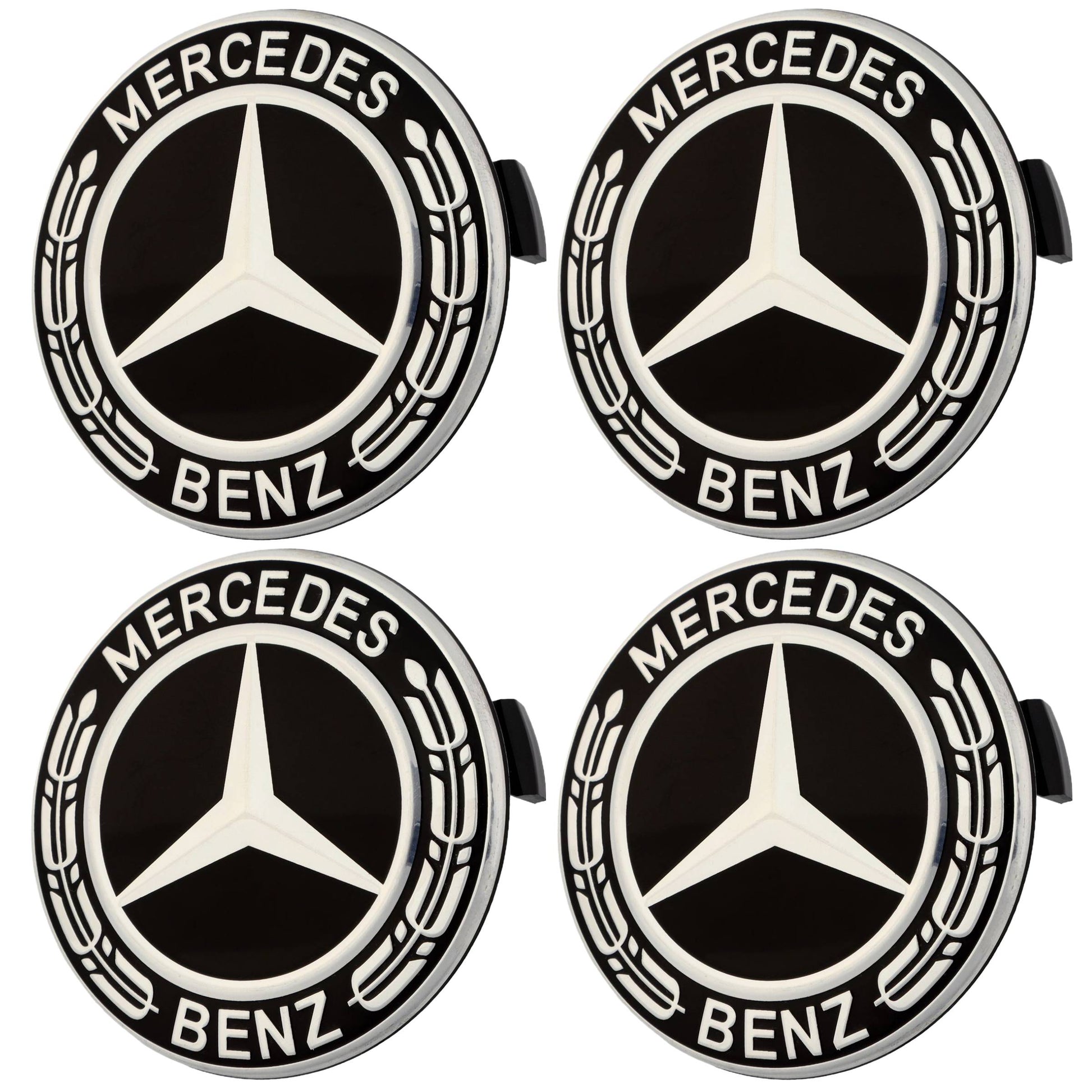 Mercedes Hub Caps | Classic Black - Aftermarket - The Zenara Shop