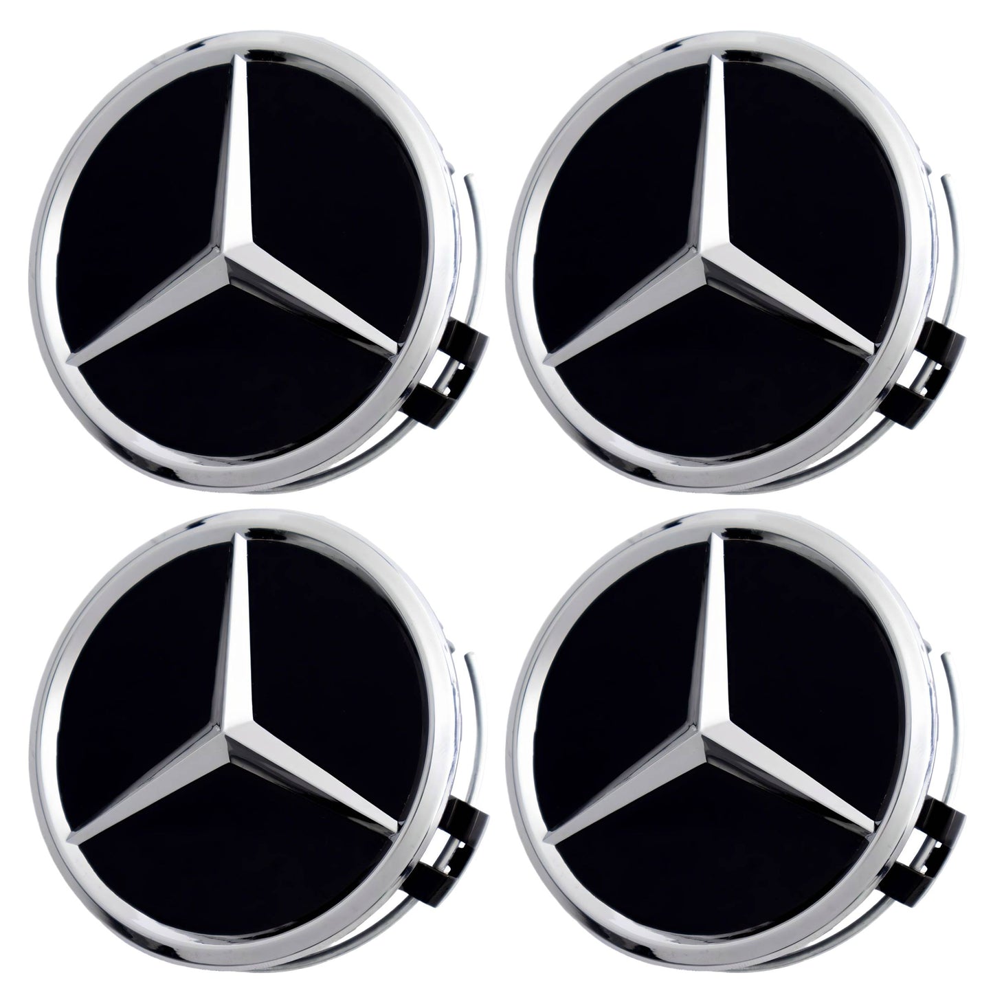 Mercedes Hub Caps | Chrome Black - Aftermarket - The Zenara Shop