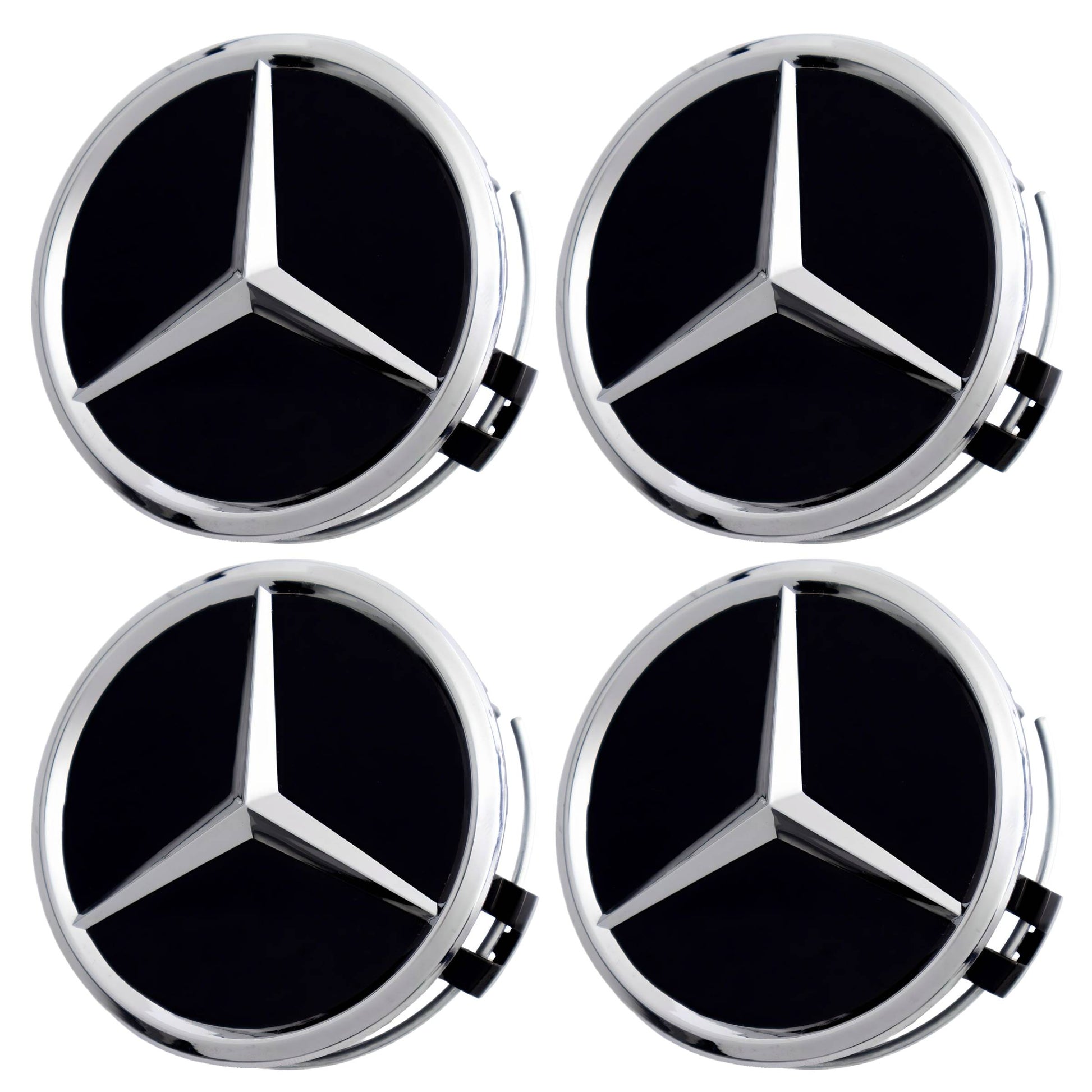 Mercedes Hub Caps | Chrome Black - Aftermarket - The Zenara Shop