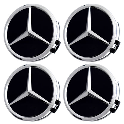 Mercedes Hub Caps | Chrome Black - Aftermarket - The Zenara Shop