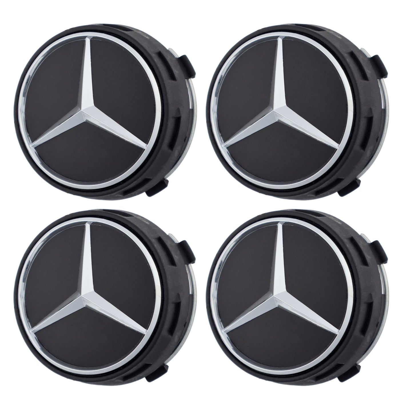 Mercedes Elevated Hub Caps | Matte Black - Aftermarket - The Zenara Shop