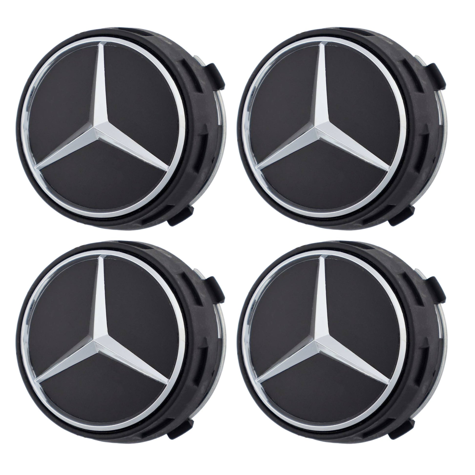 Mercedes Elevated Hub Caps | Matte Black - Aftermarket - The Zenara Shop