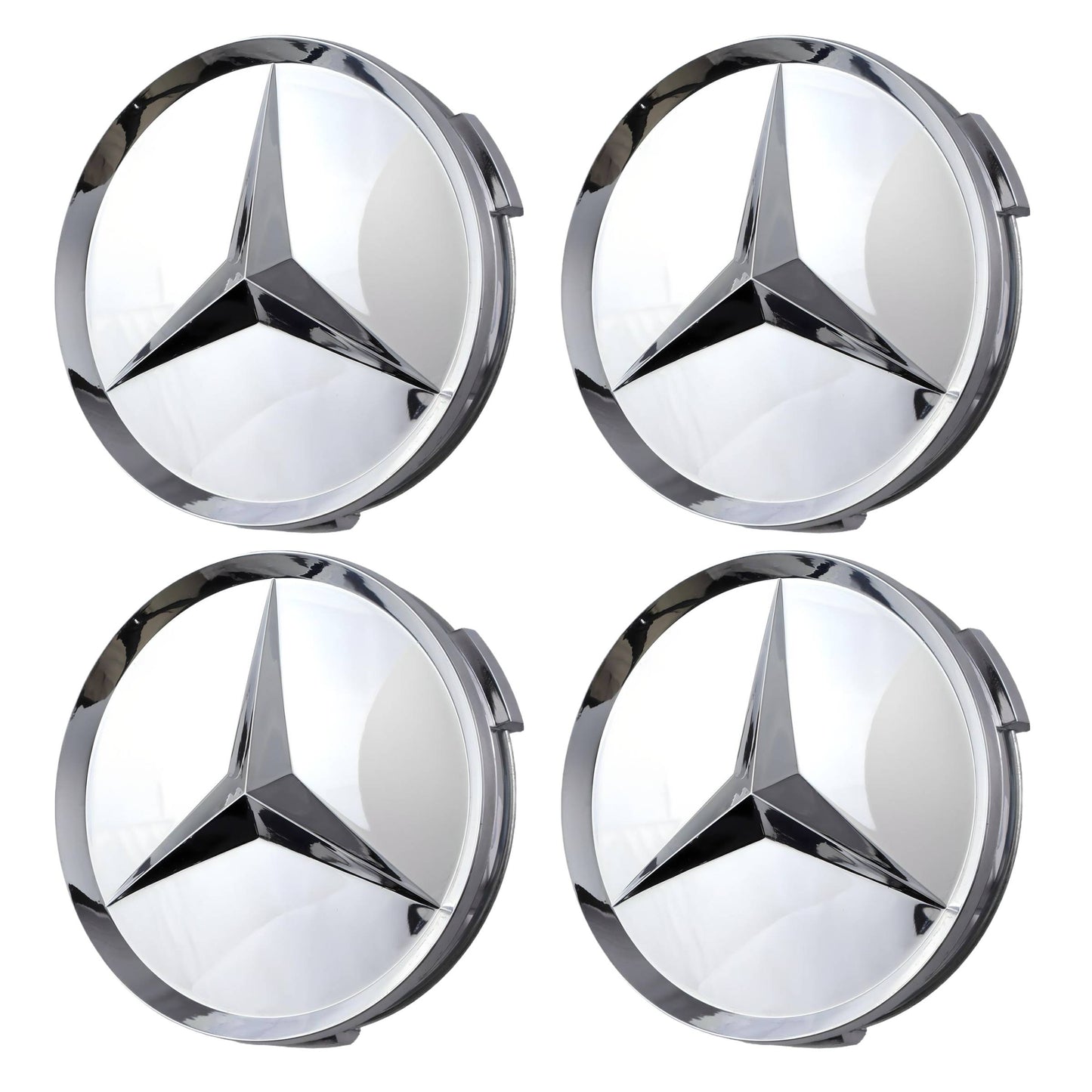 Mercedes Hub Caps | Gloss Silver - Aftermarket - The Zenara Shop
