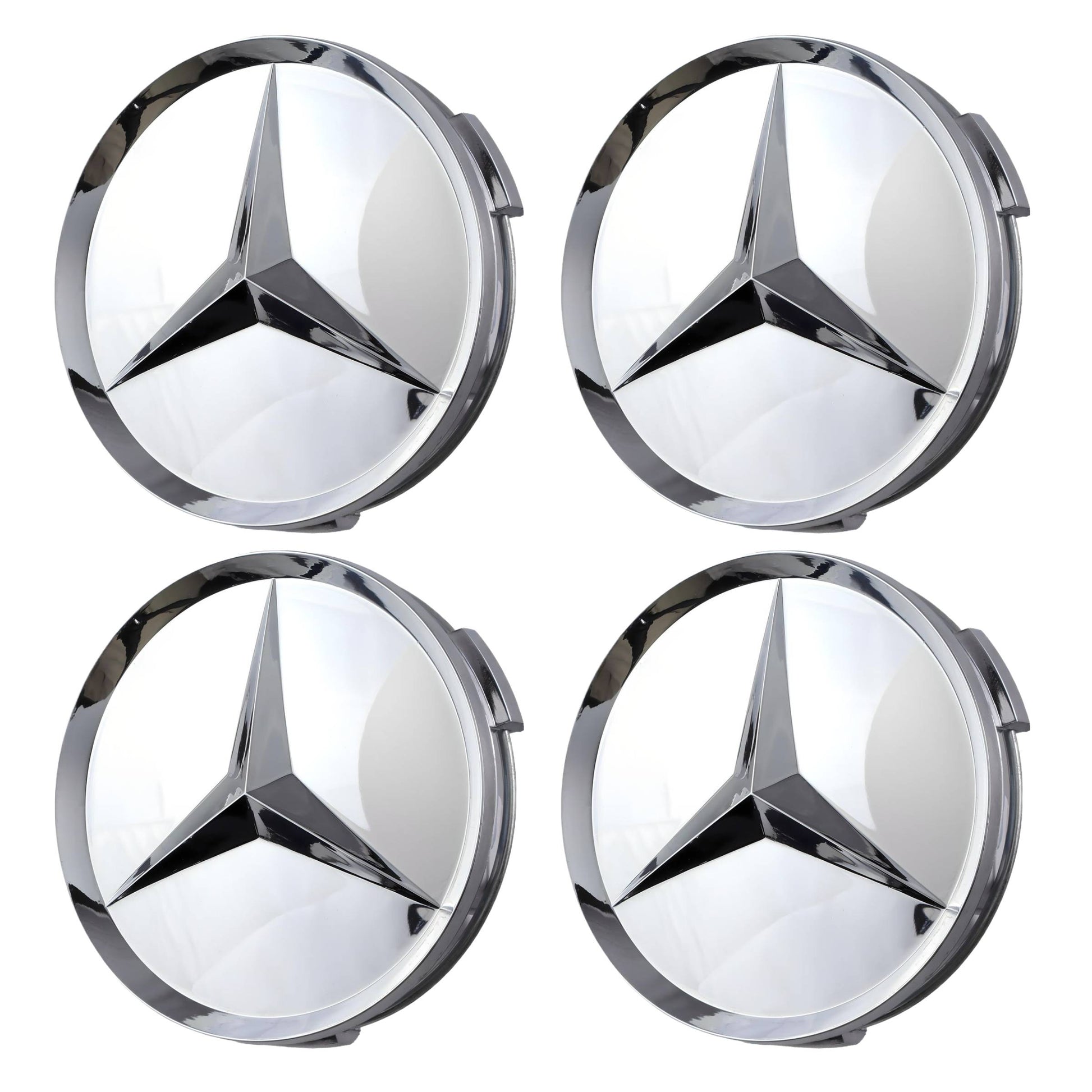Mercedes Hub Caps | Gloss Silver - Aftermarket - The Zenara Shop