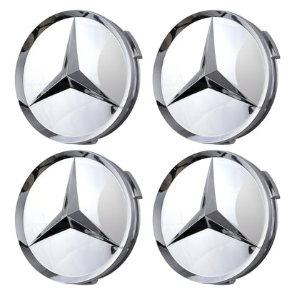 Mercedes Hub Caps | Gloss Silver - Aftermarket - The Zenara Shop