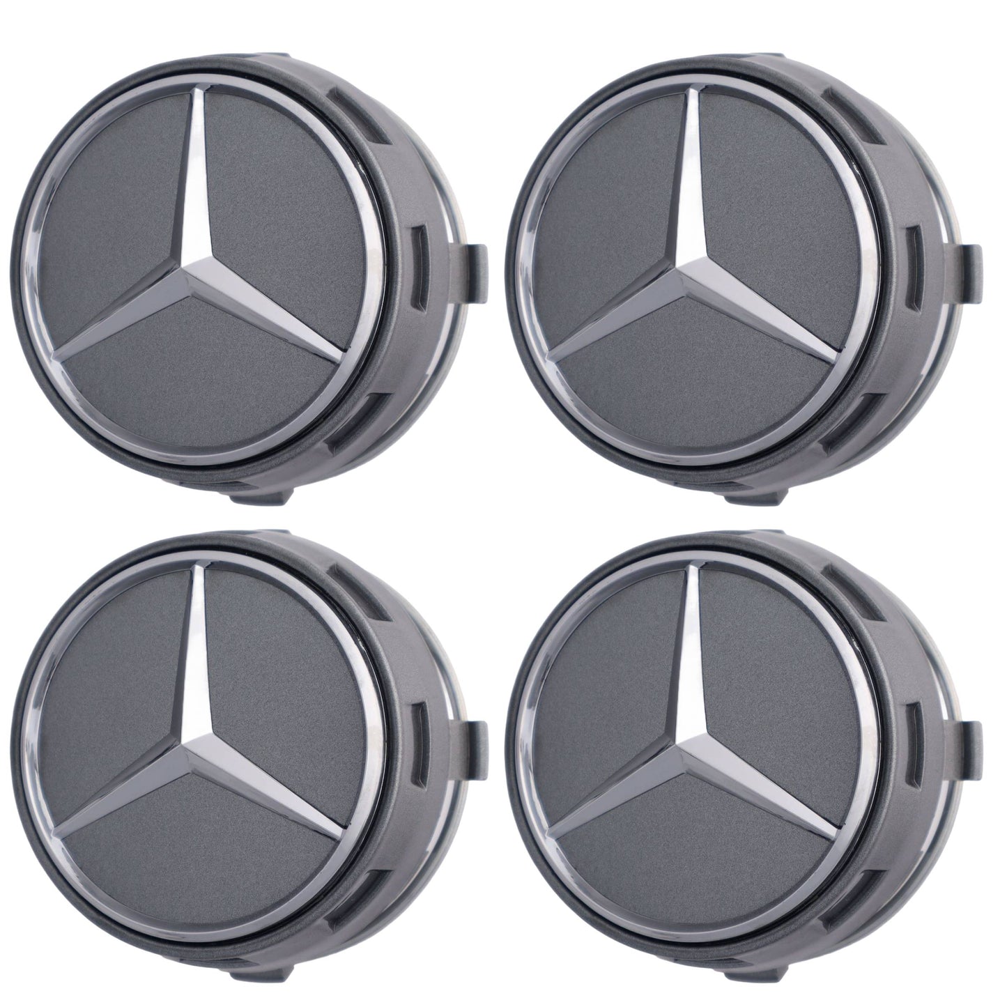 Mercedes Elevated Hub Caps | Titanium Gray - Aftermarket - The Zenara Shop