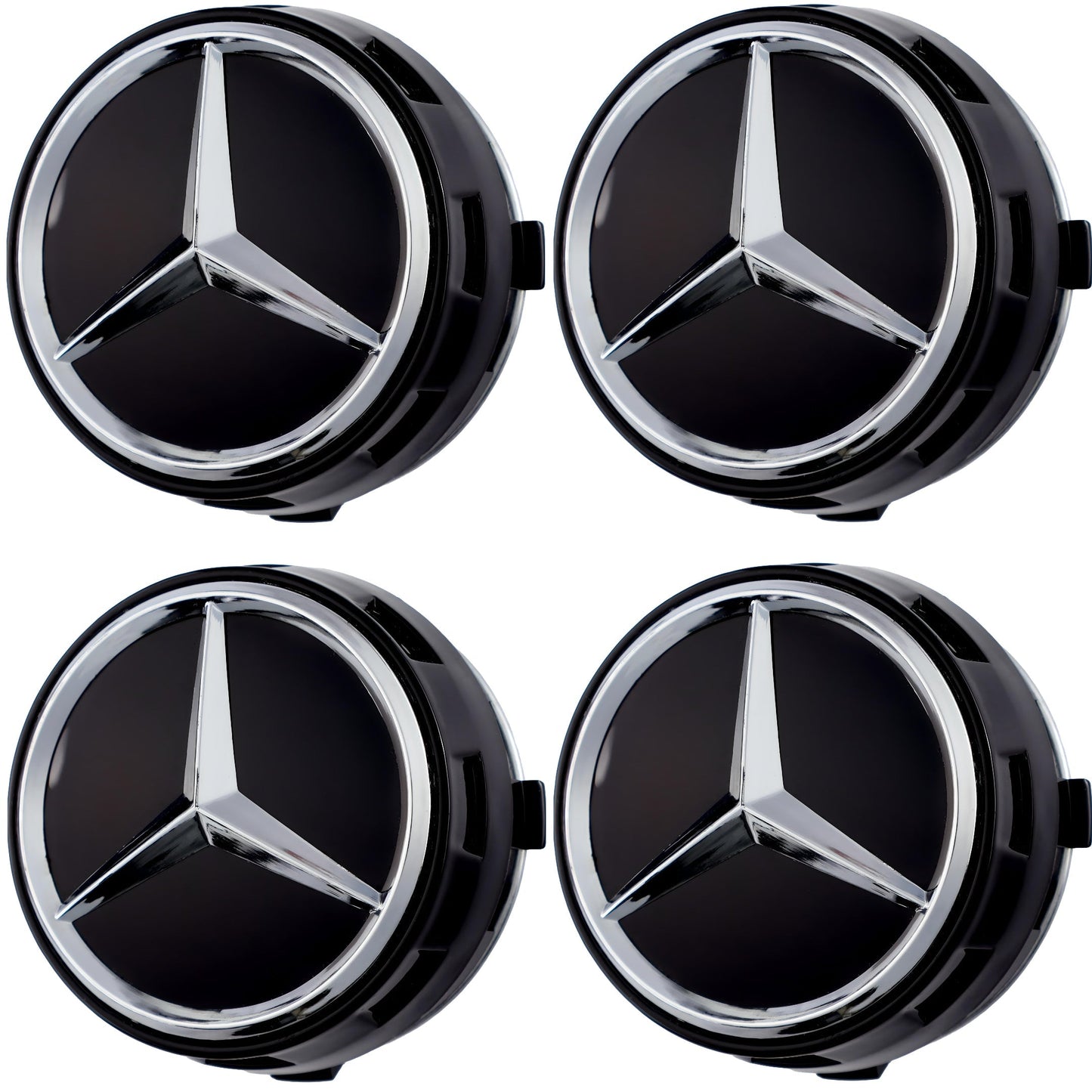 Mercedes Elevated Hub Caps | Gloss Black - Aftermarket - The Zenara Shop